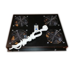 Kit de ventilation, 4 fans, On/Off, Thermostat pour coffret mural