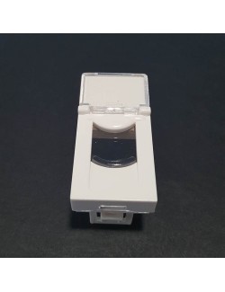 Plastron 45X45mm avec Porte étiquette pour noyau rj45 catégorie 6a