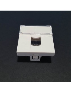 Plastron 45X45mm avec Porte étiquette pour noyau rj45 catégorie 6a