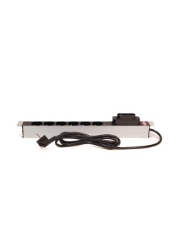PDU, bandeau de prise électrique 6 prises interrupteur, avec disjoncteur 16A, 19 pouces, 1U